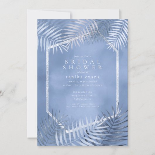 Lush Palm Leaf Brautparty Blue ID956 (Vorderseite)