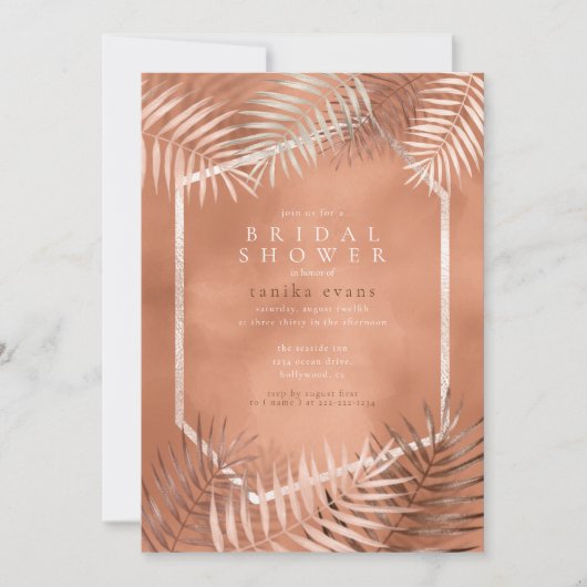 Lush Palm Leaf Brautparty Terra Cotta ID956 (Vorderseite)