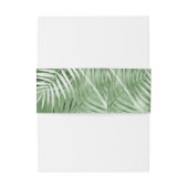 Lush Palm Leaf Hochzeitmuster Moss Green ID956 Einladungsbanderole (Rückseitenbeispiel)