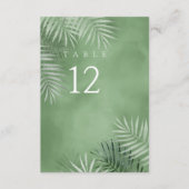 Lush Palm Leaf Hochzeitstisch Nr. Moss Green ID956 Einladung (Vorderseite)