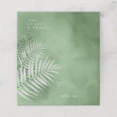 Lush Palm Leaf Hochzeitstisch Nr. Moss Green ID956 Platzkarte (Außenseite Aufgefaltet)
