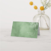 Lush Palm Leaf Hochzeitstisch Nr. Moss Green ID956 Platzkarte (Rückseite)