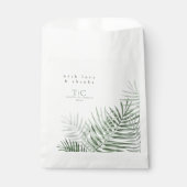 Lush Palm Leaf Wedding Dank Green/Wht ID956 Geschenktütchen (Vorderseite)