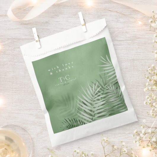Lush Palm Leaf Wedding Dank Moss Green ID956 Geschenktütchen (Ausgeschnitten)