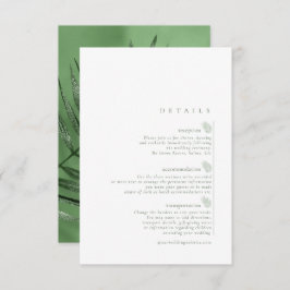 Lush Palm Leaf Wedding Details Moss Green ID956 Begleitkarte