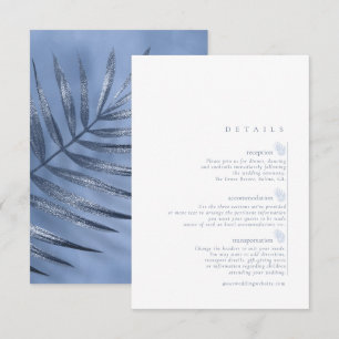 Lush Palm Leaf Wedding Details Windsor Blue ID956 Begleitkarte