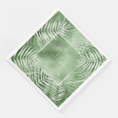 Lush Palm Leaf Wedding Frame Moss Green ID956 Serviette (Ecke)