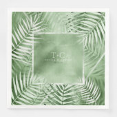 Lush Palm Leaf Wedding Frame Moss Green ID956 Serviette (Vorderseite)