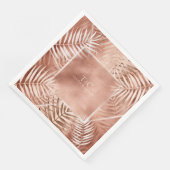 Lush Palm Leaf Wedding Frame Terra Cotta ID956 Serviette (Ecke)