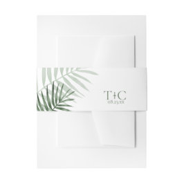 Lush Palm Leaf Wedding Green/White ID956 Einladungsbanderole