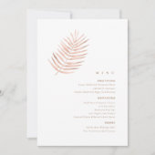 Lush Palm Leaf Wedding Menü Terra Cotta ID956 (Vorderseite)