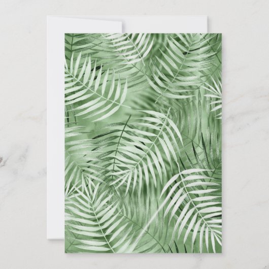 Lush Palm Leaf Wedding Moss Green ID956 (Rückseite)