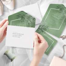 Lush Palm Leaf Wedding Moss Green ID956