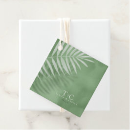 Lush Palm Leaf Wedding Moss Green ID956 Geschenkanhänger