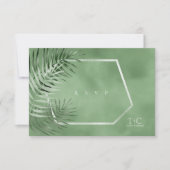 Lush Palm Leaf Wedding Moss Green ID956 RSVP Karte (Vorderseite)