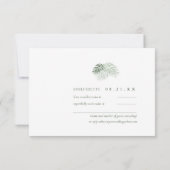 Lush Palm Leaf Wedding Moss Green ID956 RSVP Karte (Rückseite)