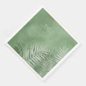Lush Palm Leaf Wedding Moss Green V2 ID956 Serviette (Ecke)