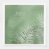 Lush Palm Leaf Wedding Moss Green V2 ID956 Serviette (Vorderseite)