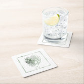 Lush Palm Leaf Wedding Moss Green/White ID956 Rechteckiger Pappuntersetzer (Vor Ort)