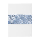 Lush Palm Leaf Wedding Pattern Blue ID956 Einladungsbanderole (Rückseitenbeispiel)
