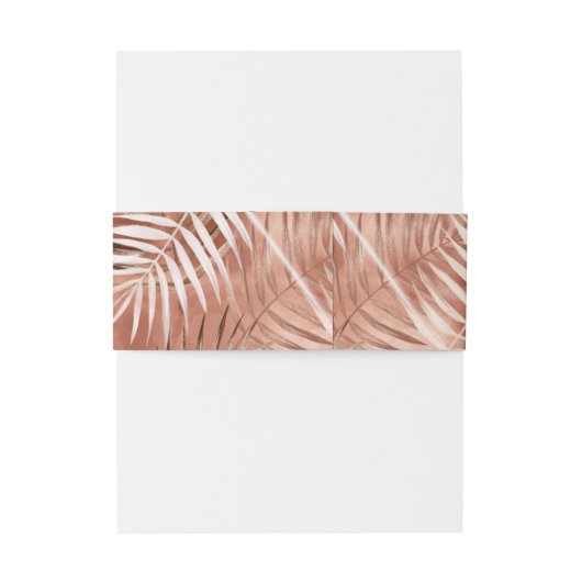 Lush Palm Leaf Wedding Pattern Terra Cotta ID956 Einladungsbanderole (Rückseitenbeispiel)