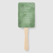 Lush Palm Leaf Wedding Program Moss Green ID956 Fächer (Rückseite)