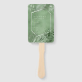 Lush Palm Leaf Wedding Program Moss Green ID956 Fächer (Vorderseite)