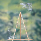 Lush Palm Leaf Wedding Seating Blue/Wht ID956 Acrylschild (Neutral)