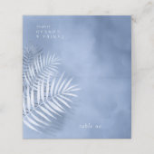 Lush Palm Leaf Wedding Table No. Blue ID956 Platzkarte (Außenseite Aufgefaltet)