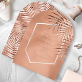Lush Palm Leaf Wedding Terra Cotta Arch ID956 Einladung