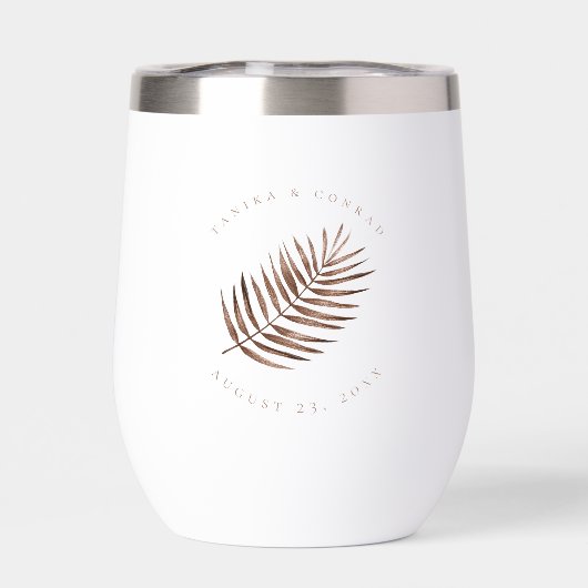 Lush Palm Leaf Wedding Terra Cotta ID956 (Rückseite)