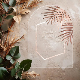 Lush Palm Leaf Wedding Terra Cotta ID956 Acryleinladungen