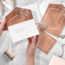 Lush Palm Leaf Wedding Terra Cotta ID956