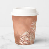Lush Palm Leaf Wedding Terra Cotta ID956 Pappbecher (Rückseite)