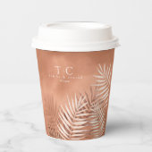 Lush Palm Leaf Wedding Terra Cotta ID956 Pappbecher (Vorderseite)