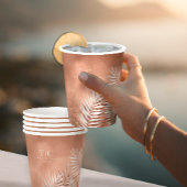 Lush Palm Leaf Wedding Terra Cotta ID956 Pappbecher