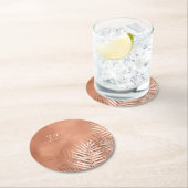 Lush Palm Leaf Wedding Terra Cotta ID956 Runder Pappuntersetzer (Vor Ort)