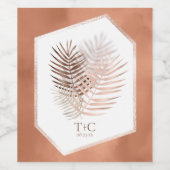 Lush Palm Leaf Wedding Terra Cotta ID956 Weinetikett (Einzelnes Label)