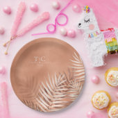 Lush Palm Leaf Wedding Terra Cotta V2 ID956 Pappteller (Party)