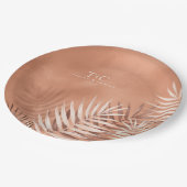 Lush Palm Leaf Wedding Terra Cotta V2 ID956 Pappteller (Schrägansicht)