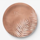 Lush Palm Leaf Wedding Terra Cotta V2 ID956 Pappteller (Vorderseite)