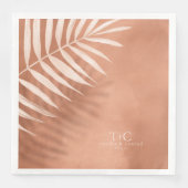 Lush Palm Leaf Wedding Terra Cotta V3 ID956 Serviette (Vorderseite)