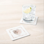 Lush Palm Leaf Wedding Terra Cotta/White ID956 Rechteckiger Pappuntersetzer (Vor Ort)