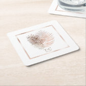 Lush Palm Leaf Wedding Terra Cotta/White ID956 Rechteckiger Pappuntersetzer (angewinkelt)