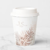Lush Palm Leaf Wedding Terra Cotta/Wht ID956 Pappbecher (Vorderseite)