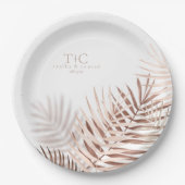 Lush Palm Leaf Wedding Terra Cotta/Wht ID956 Pappteller (Vorderseite)