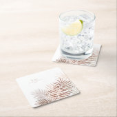 Lush Palm Leaf Wedding Terra Cotta/Wht ID956 Rechteckiger Pappuntersetzer (Vor Ort)