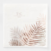Lush Palm Leaf Wedding Terra Cotta/Wht ID956 Serviette (Vorderseite)