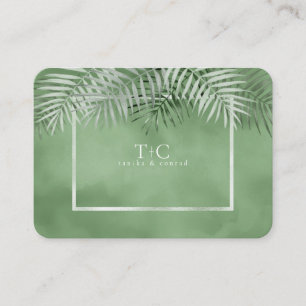 Lush Palm Leaf Wedding Website Moss Green ID956 Begleitkarte