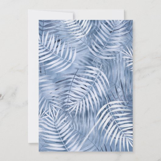 Lush Palm Leaf Wedding Windsor Blue ID956 (Rückseite)